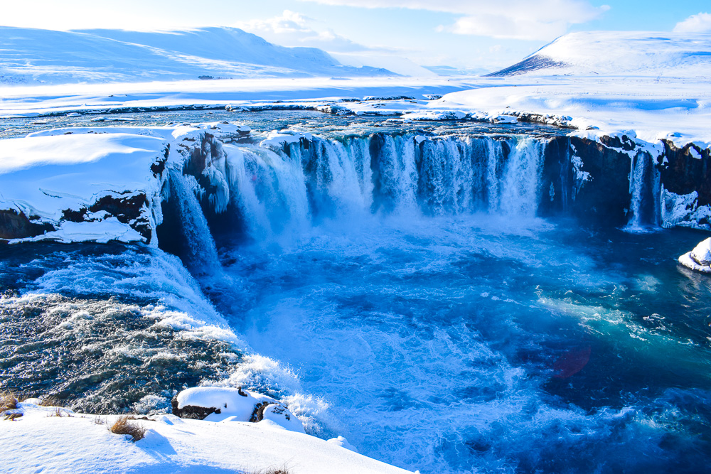 The beautiful Godafoss Waterfall in Iceland