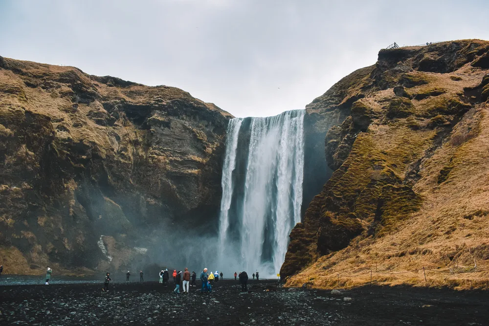 The famous Skogafoss Waterfall in the South of Iceland