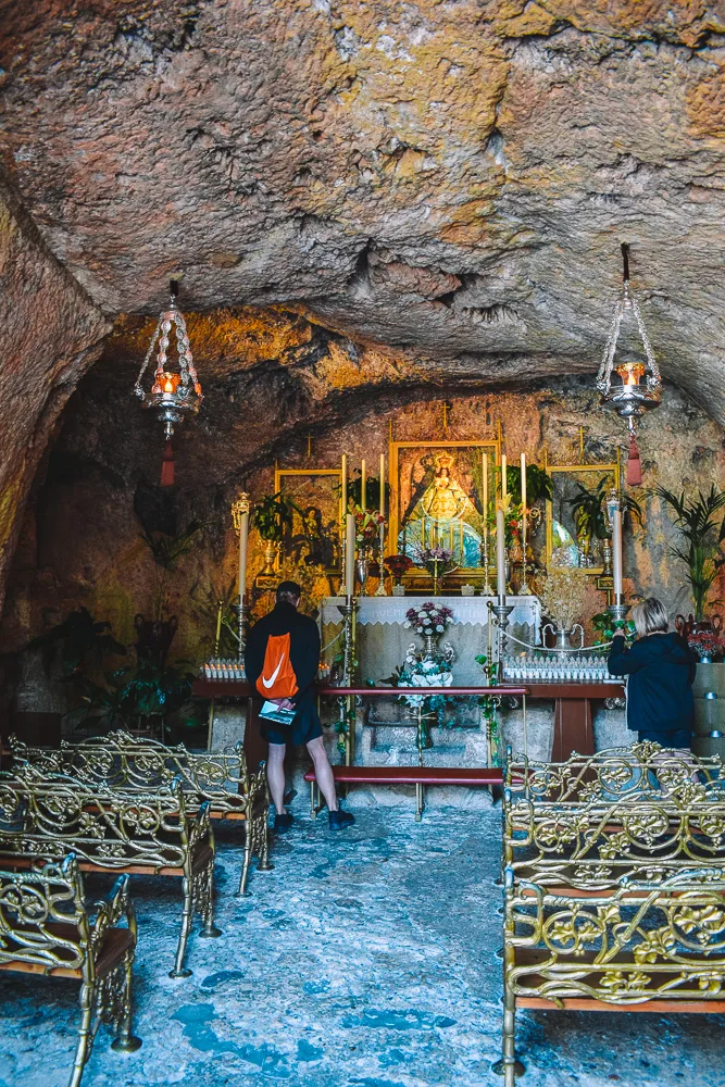 The inside of Chapel of the Virgin of the Rock