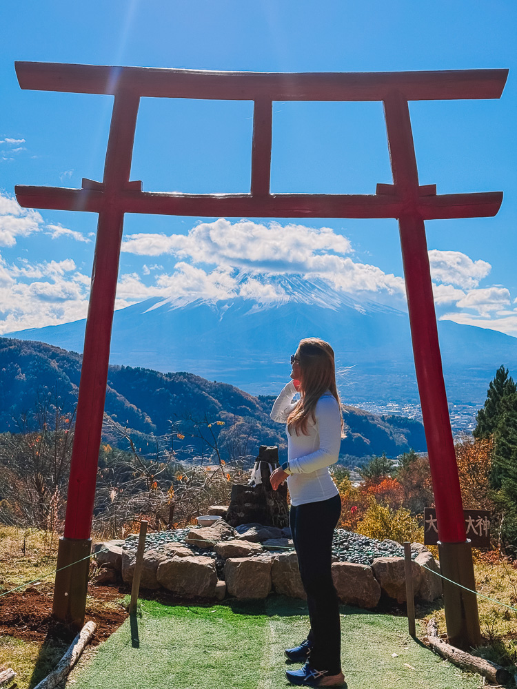 Me at the Mount Fuji Distant Worship Site Tenku no Torii in Japan