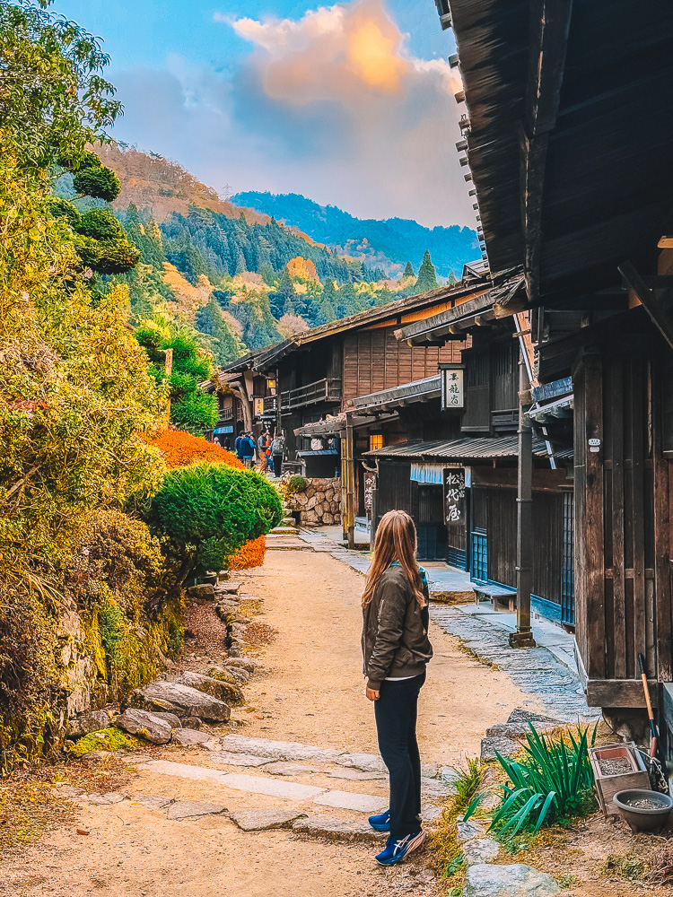 Me in Tsumago-juku, admiring the magnificent mountains