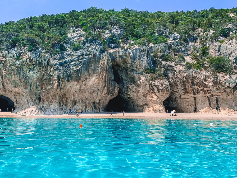 Crystal clear waters in the Cala Luna in Golfo di Orosei, Italy