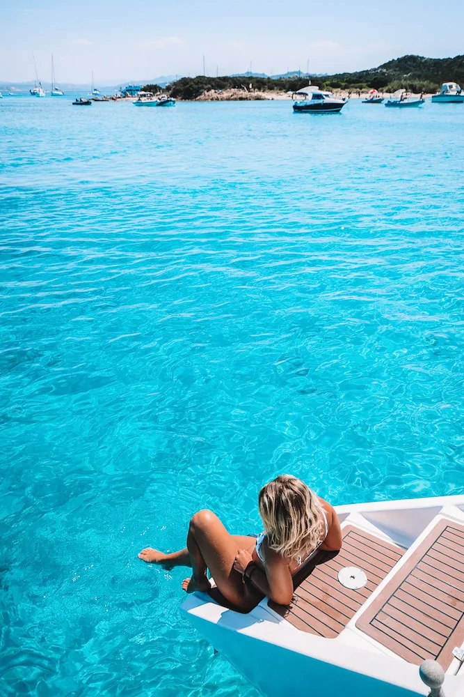 Enjoying my catamaran cruise in the natural pools of Budelli Sardinia Italy