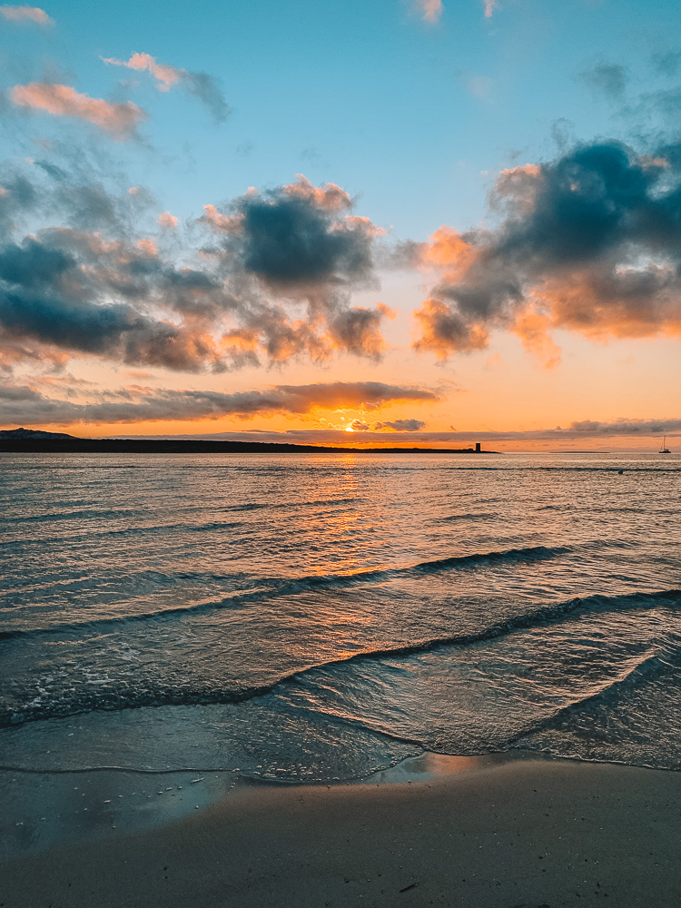 Sunrise at La Pelosa Beach in Italy