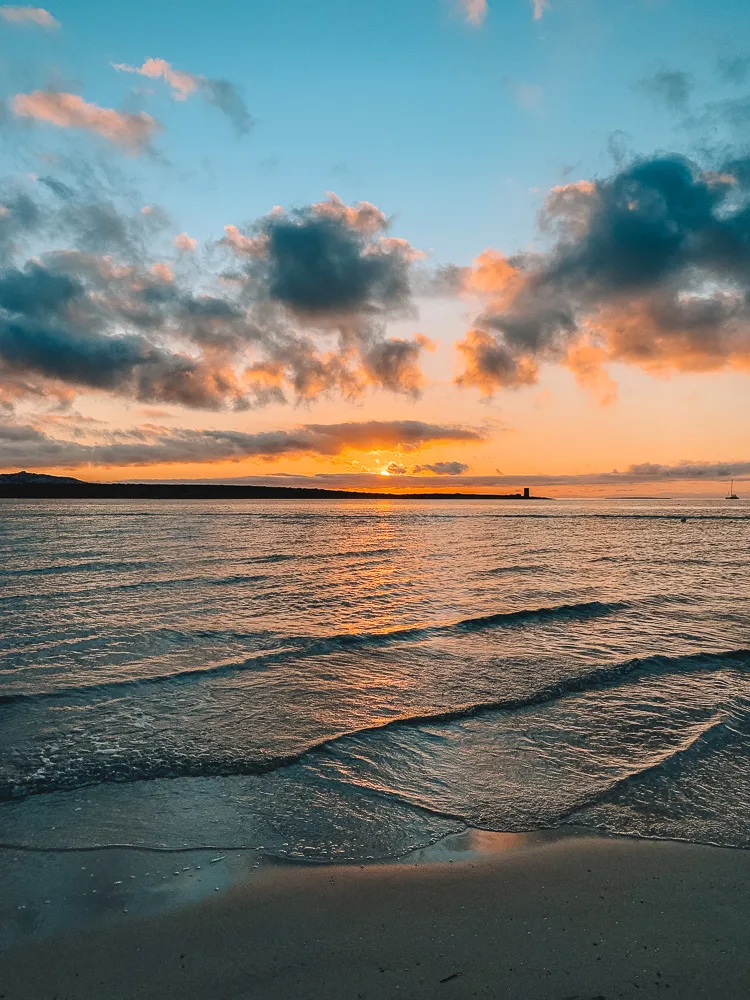 Sunrise at La Pelosa Beach in Italy