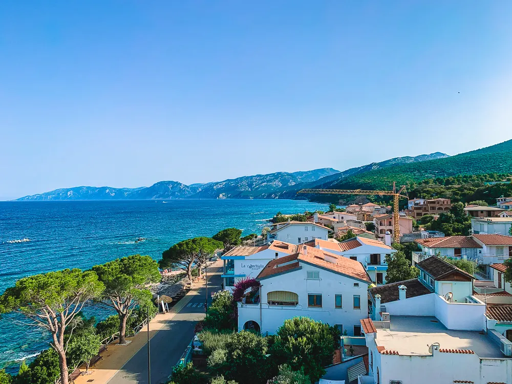 The town and views of Cala Gonone Italy