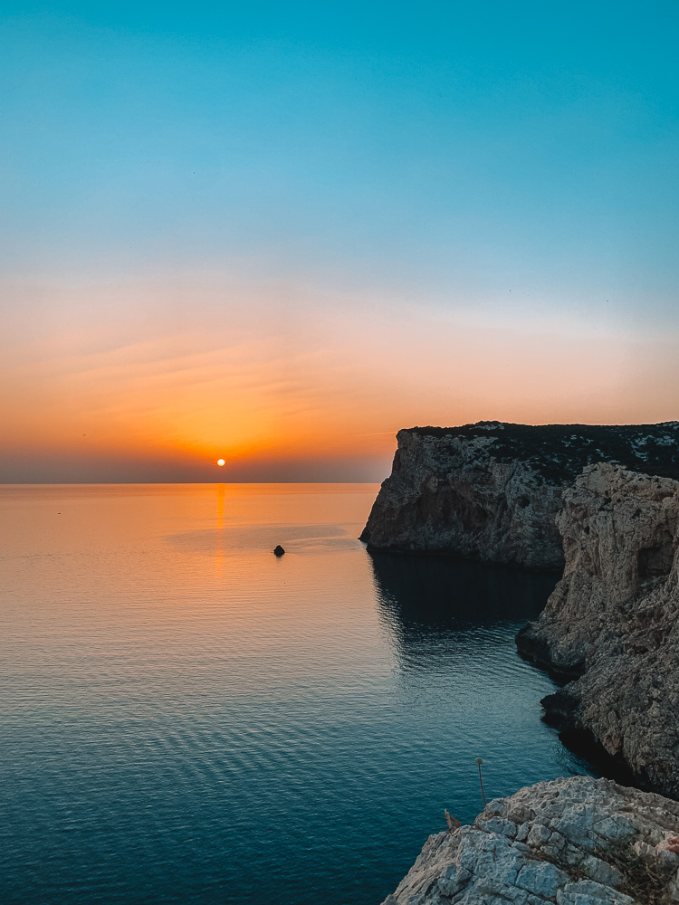Sunset at Capo Caccia in Sardinia, Italy