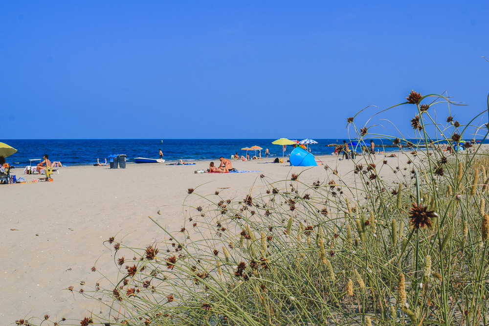 A free beach in Marina di Ravenna, Italy