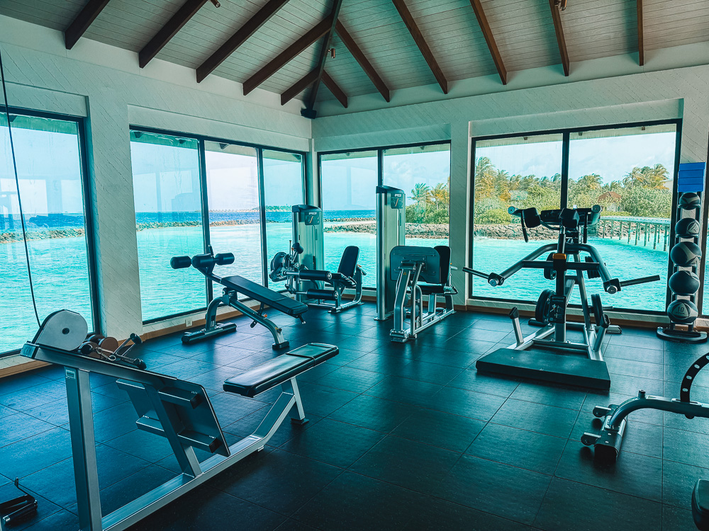 The amazing overwater gym at OBLU XPERIENCE Ailafushi