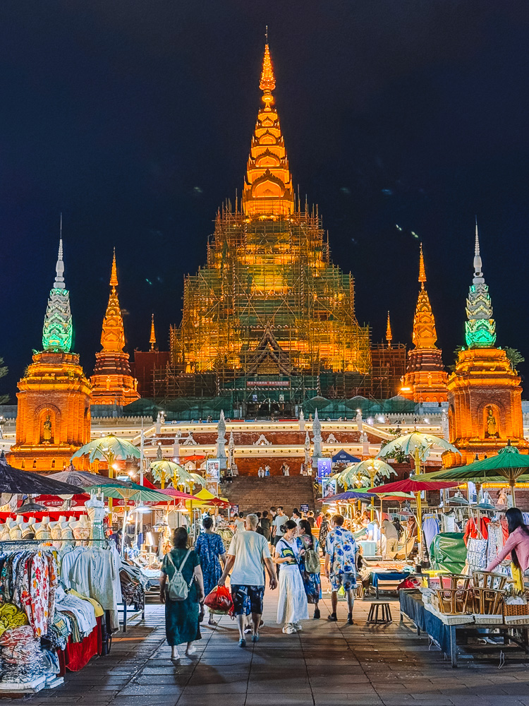 Gaozhuang Night Market in Jinghong City, China