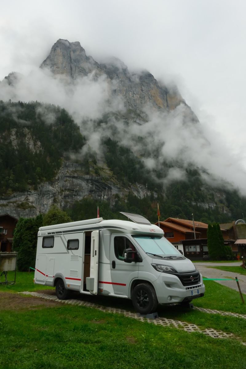 Our camping spot at Camping Breithorn in Switzerland