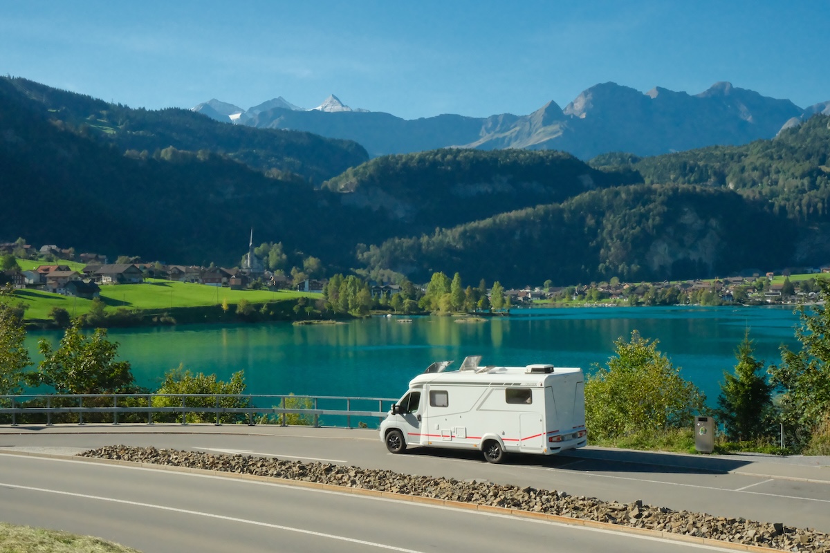 Enjoying a beautiful free overnight parking in Lungern, Switzerland
