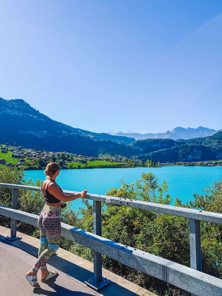 Enjoying a beautiful lakeside walk in Lungern, Switzerland