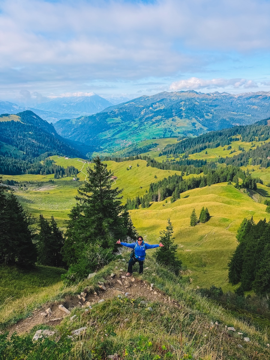 Hiking up to Augstmatthorn in Switzerland